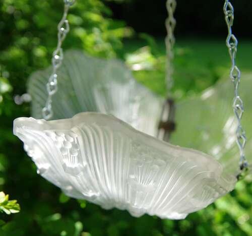Deco 1920s/30s Frosted & Moulded Glass Lamp Shade Fait En Belgique Manner Of Ezan & Degue